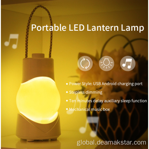  Charging Bedside lamp 1200 mAh Portable Led Lantern Lamp with Music Supplier